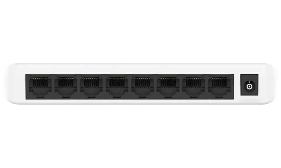 STRONG switch SW8000P/ 8x port Gigabit RJ45/ 10/100/1000 Mb/s/ 16 Gb/s/ 802.3i/u/ab/x/az/ plastové šasi/ bílý