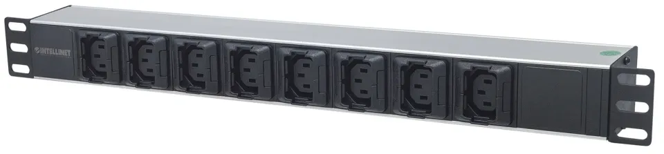 Intellinet rozvodný panel PDU, 8x C13 zásuvka, rack 1U, 2m odpojitelný kabel, proti vypadávání