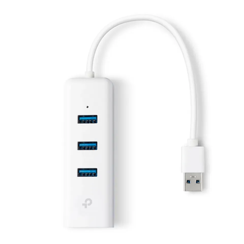 TP-LINK UE330 externi USB 3.0 sitovka 10/100/1000 s 3 portovým USB 3.0 hubem