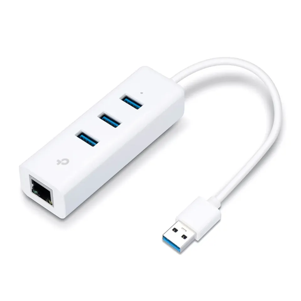 TP-LINK UE330 externi USB 3.0 sitovka 10/100/1000 s 3 portovým USB 3.0 hubem