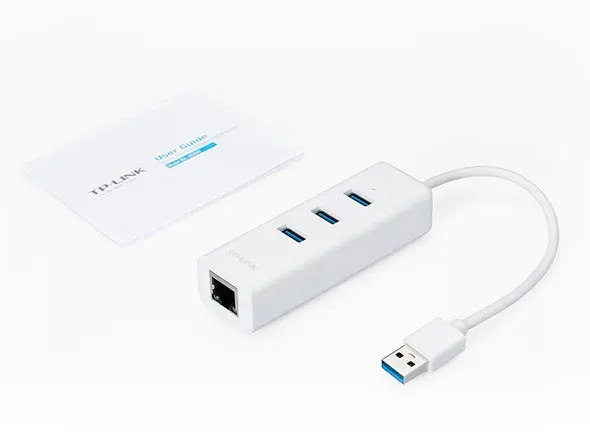 TP-LINK UE330 externi USB 3.0 sitovka 10/100/1000 s 3 portovým USB 3.0 hubem