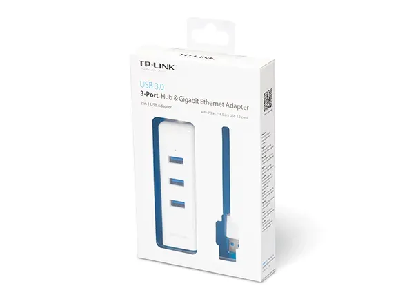 TP-LINK UE330 externi USB 3.0 sitovka 10/100/1000 s 3 portovým USB 3.0 hubem