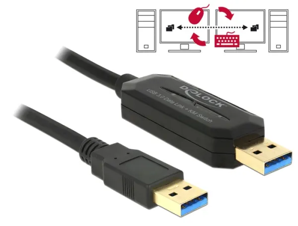 Delock kabel Data Link + KM Switch USB 3.0 Typ A samec > USB 3.0 Typ A samec 1.5