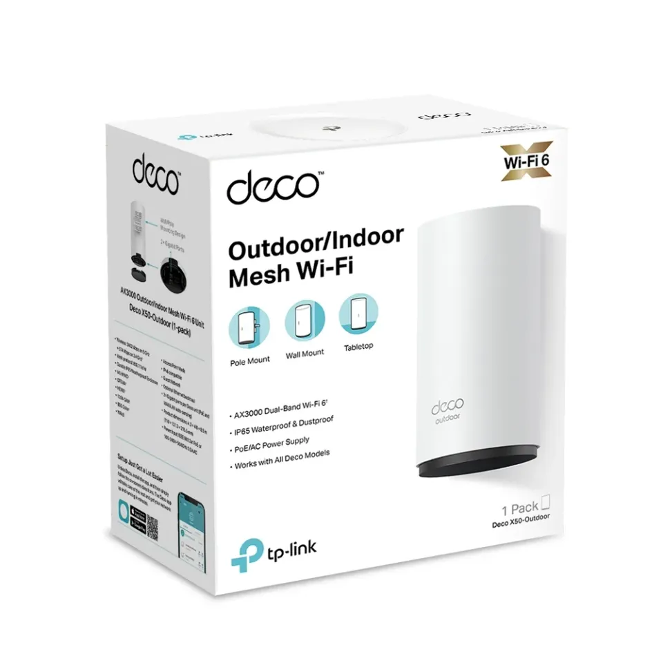 TP-Link Deco X50-Outdoor(1-pack) - AX3000 Venkovní ( IP65 ) Meshový Wi-Fi 6 syst