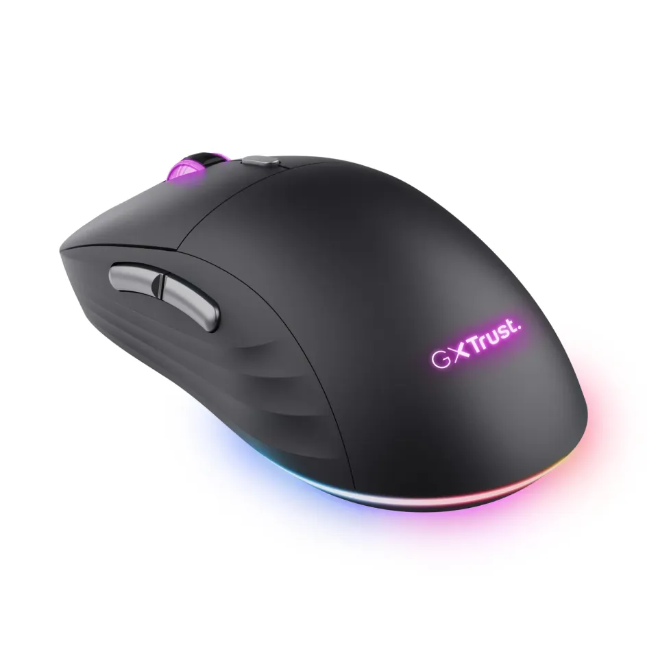 TRUST myš GXT926 Redex II Gaming Mouse, Bezdrátová, laserová, RGB, černá