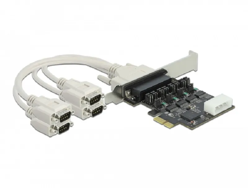 Delock PCI Express Karta na 4 x Sériový RS-232 se zdrojem napětí 5 V / 12 V
