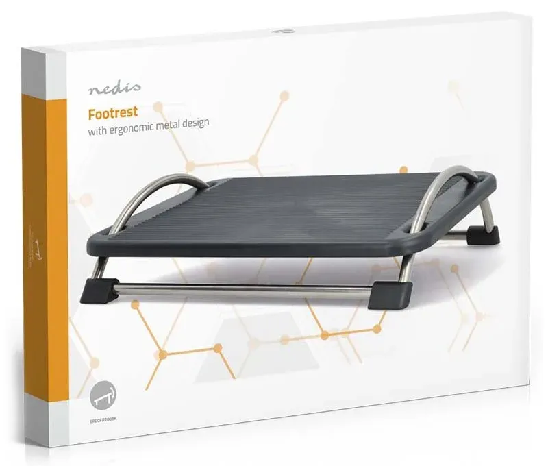 Nedis ERGOFR200BK - Opěrka Nohou | Nastavitelný úhel | Černá | Plast / Kov