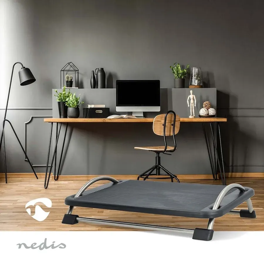 Nedis ERGOFR200BK - Opěrka Nohou | Nastavitelný úhel | Černá | Plast / Kov