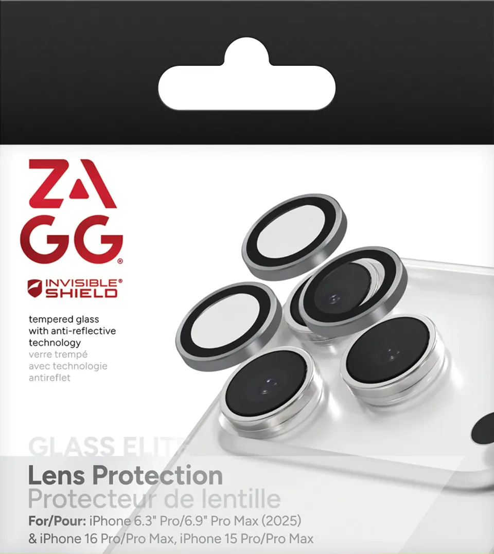 ZAGG Ochranná čočka Premium pro Apple 17 Pro/Pro Max/16 Pro/Pro Max/15 Pro/Pro Max - stříbrná