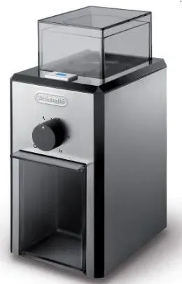 DeLonghi KG89 mlýnek na kávu, 110 W, nastavení hrubosti, kontrolka, ocelové kameny, bezpečnostní systém, černý