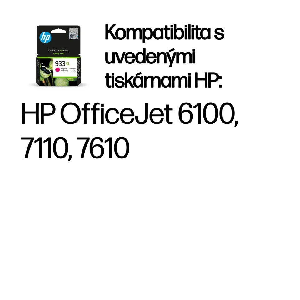 HP CN055AE originální náplň č.933XL purpurová velká (cca 825 stran, magenta, pro OJ 6700, OJ 7610, 7612)