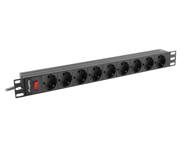 NAPÁJECÍ DISTRIBUČNÍ JEDNOTKA (PDU) 19" LANBERG 1U (PDU-09F-0300-BK)