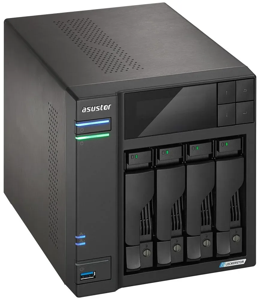 Asustor NAS AS6704T / 4x 2,5"/3,5" SATA III/ Celeron N5105 2.0 GHz/ 4GB/ 2x 2.5GbE/ 4x M.2/ PCIe / 2x USB 3.2/ HDMI+IR