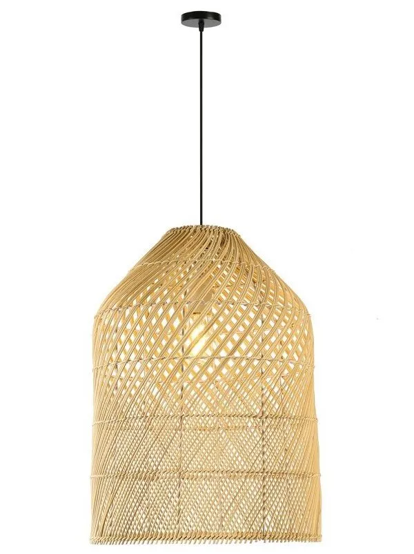 IMMAX BOHO PELO designové závěsné svítidlo, D35cm, E27, přírodní ratan