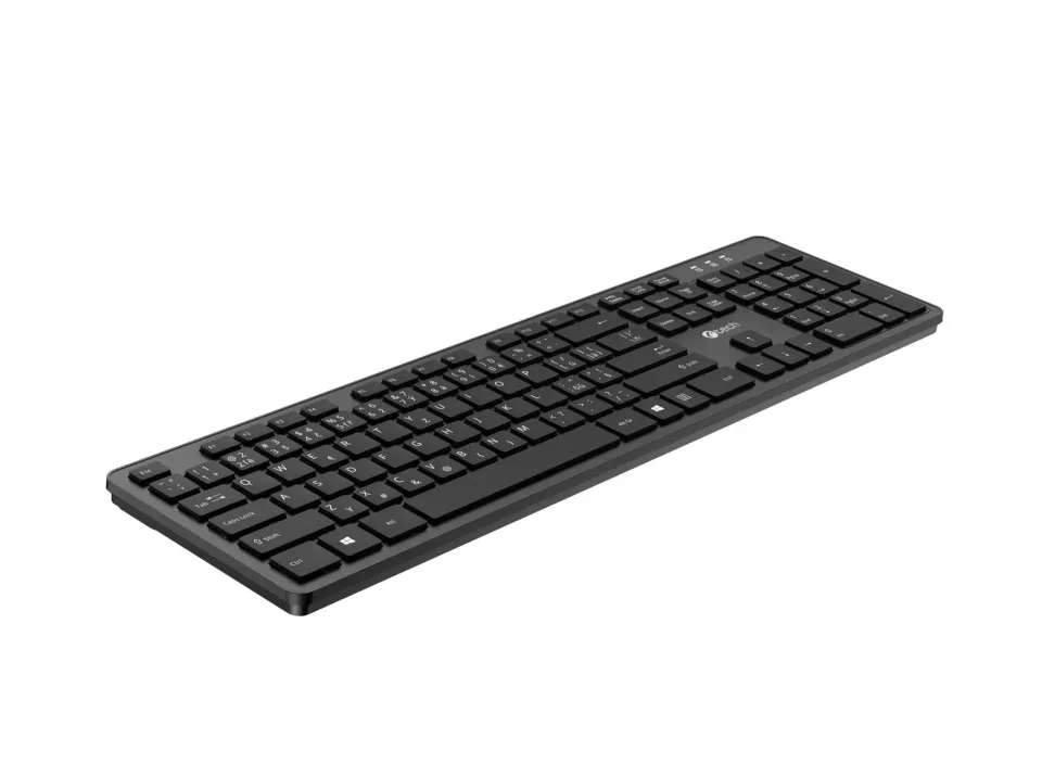 C-TECH klávesnice KB-115 bezdrátová 2.4Ghz USB, slim, CZ/SK, černá