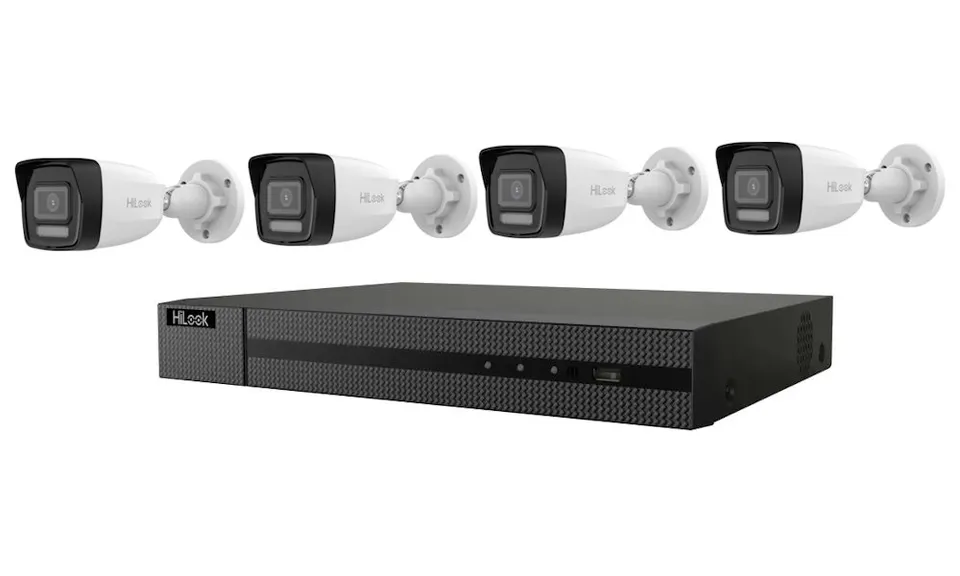 HiLook Powered by HIKVISION/ Smart Hybrid Light KIT/ 1x NVR-104MH-C/4P(D)/ 4x IPC-B140HA-LU