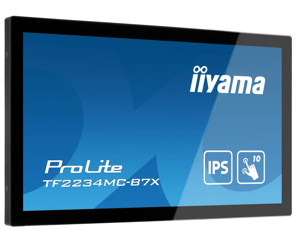 22" iiyama TF2234MC-B7X: IPS, FullHD, capacitive, 10P, 350cd/m2, VGA, DP, HDMI, IP65, černý