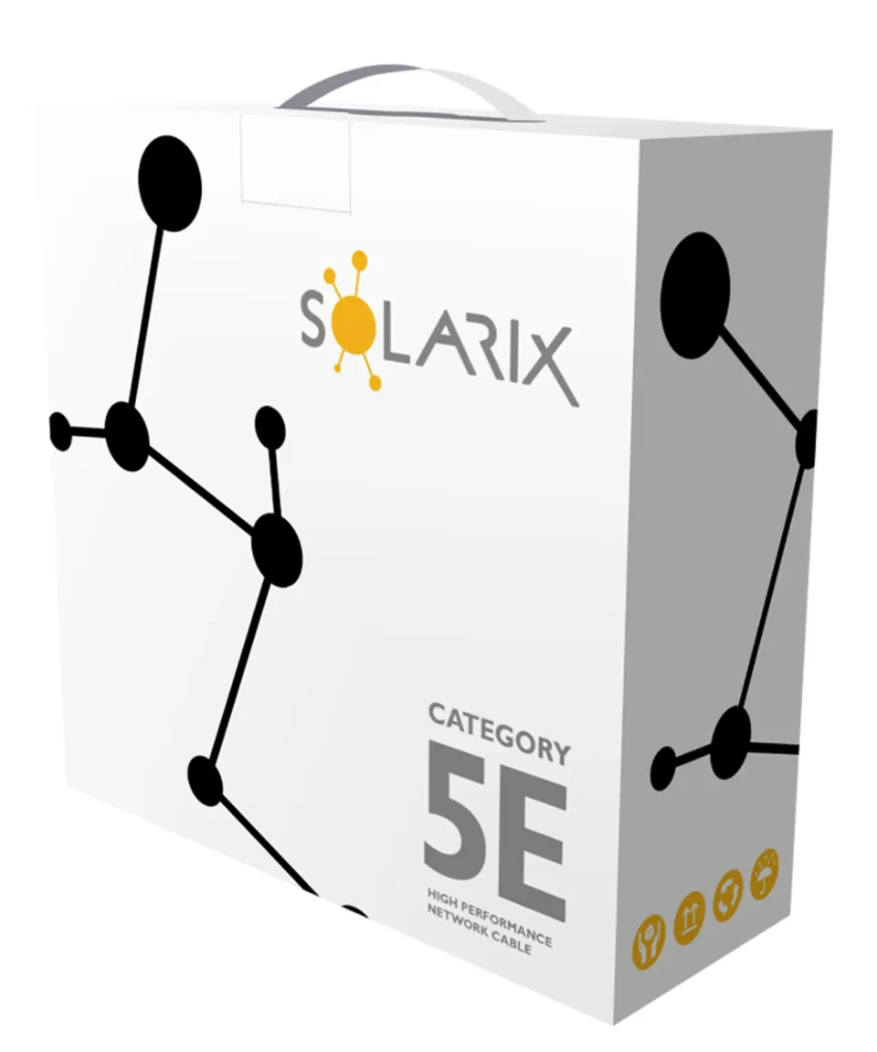Instalační kabel Solarix venkovní UTP, Cat5E, drát, PE, box 100m SXKD-5E-UTP-PE