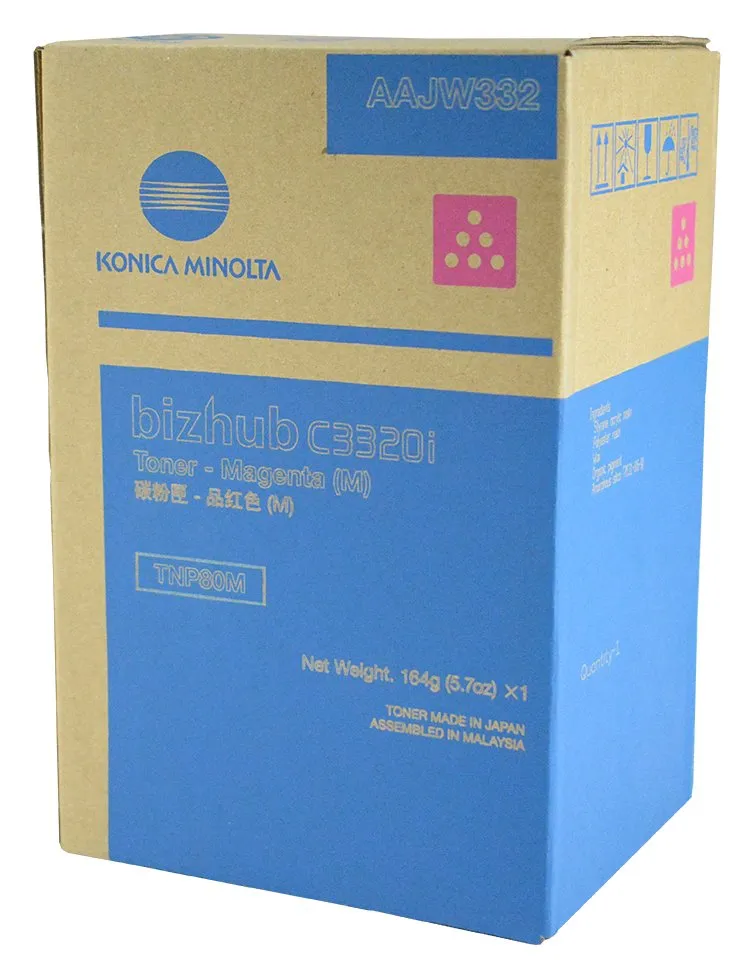 Konica Minolta originální toner AAJW352, magenta, 9000str., TNP-80M, Konica Minolta Bizhub C3320i