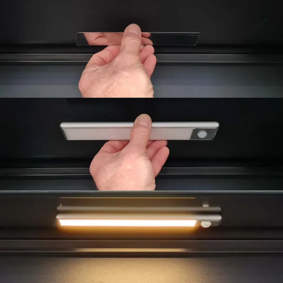 NEDIS skříňové světlo/ 3000 K/ 110 lm/ světelný senzor/ provozní doba 10 h/ napájení z baterie/ 5 V DC/ USB-C/ kabel 30