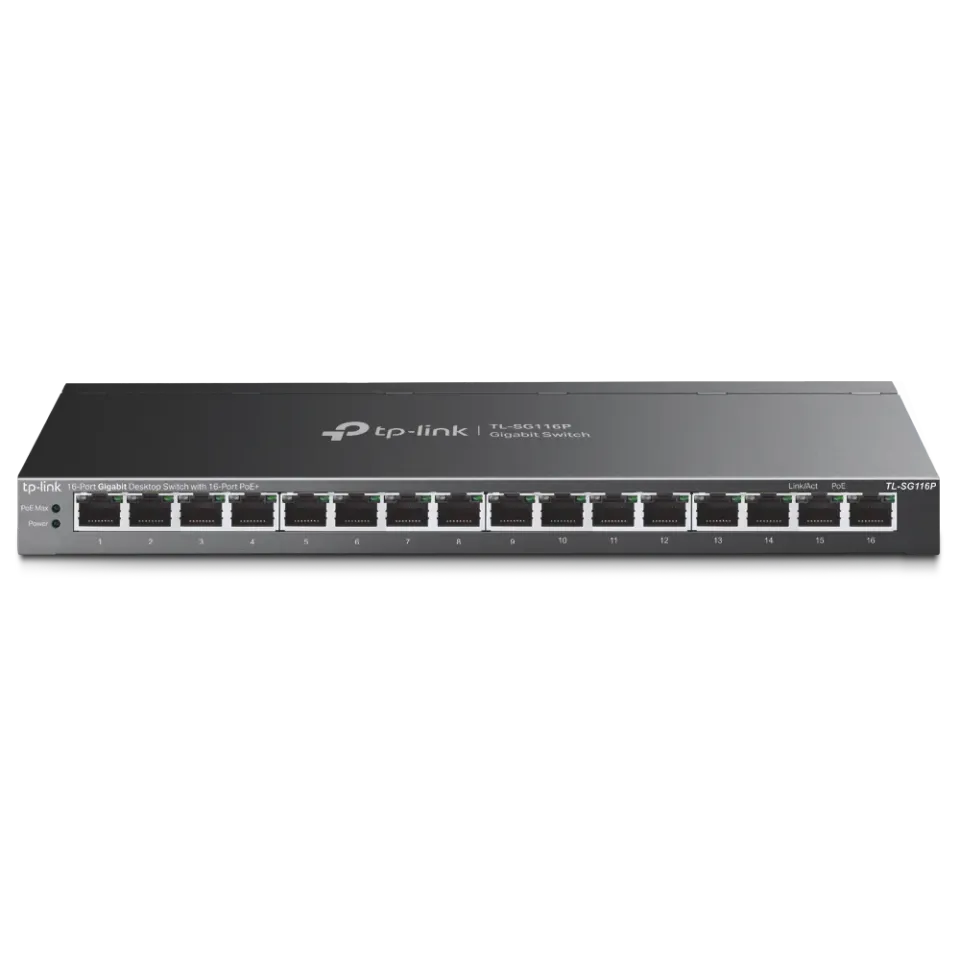 TP-Link TL-SG116P Switch, 16xGLAN, PoE+, 120W