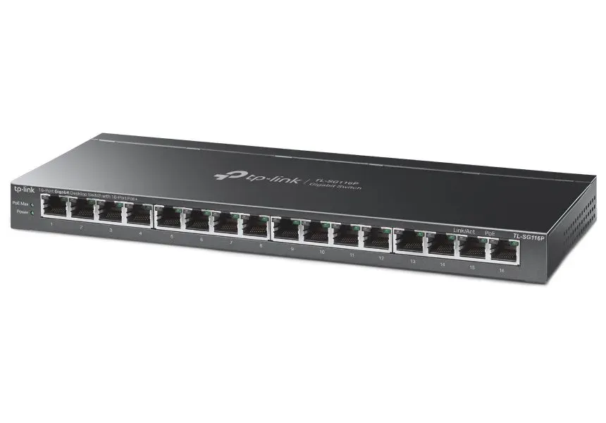 TP-Link TL-SG116P Switch, 16xGLAN, PoE+, 120W