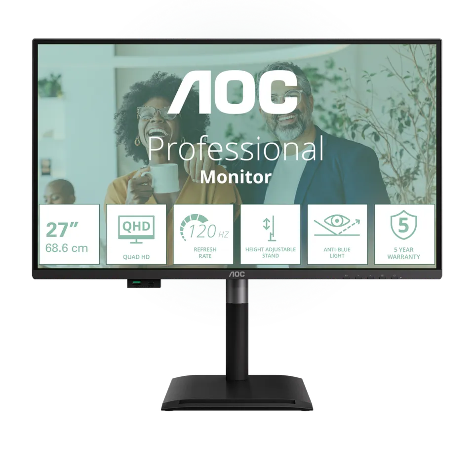 AOC LCD Q27P4CV 27" IPS/2560x1440@120Hz/4ms/350cd/HDMI/DP/4xUSB/USB-C dock/RJ45/