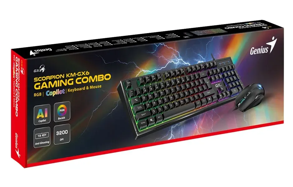 Genius GX GAMING Scorpion KM-GX6, Set klávesnice a myši, drátový, CZ+SK layout,