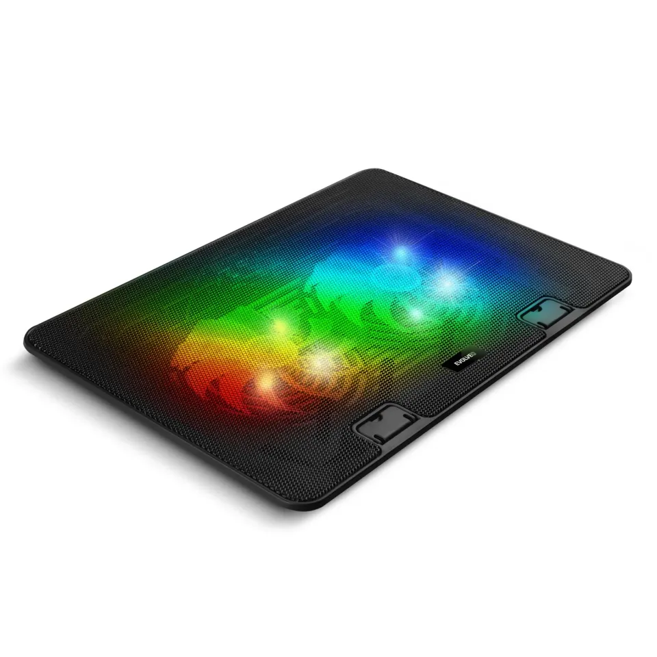 EVOLVEO A101RGB, chladící podložka pro notebook, 2x ventilátor, RGB podsvícení