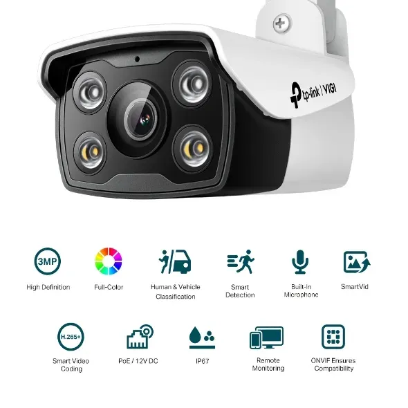 TP-Link VIGI C330(4mm) Bullet kamera, 3MP, 4mm, Full-Color