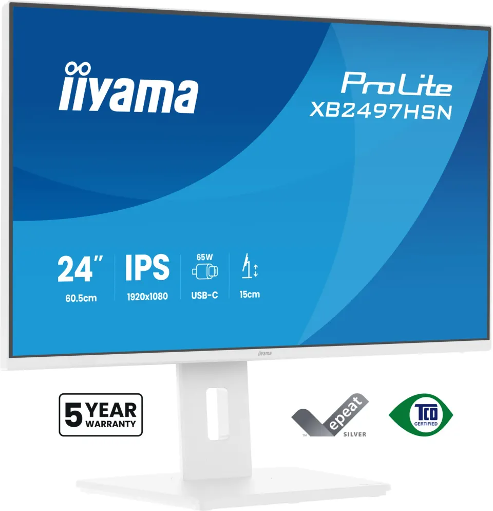 24" iiyama XB2497HSN-W1:IPS,FHD,USB-C,RJ45,HAS