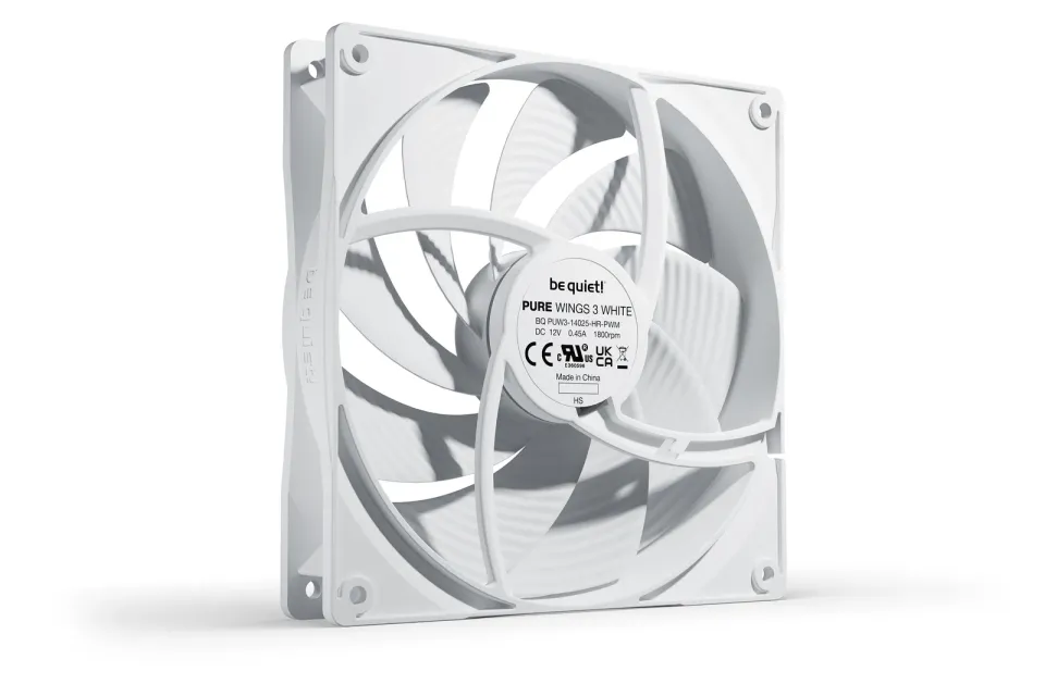 Be quiet! / ventilátor Pure Wings 3 / 140mm / PWM / high-speed / 4-pin / 30,5dBA / bílý