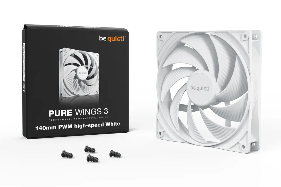 Be quiet! / ventilátor Pure Wings 3 / 140mm / PWM / high-speed / 4-pin / 30,5dBA / bílý