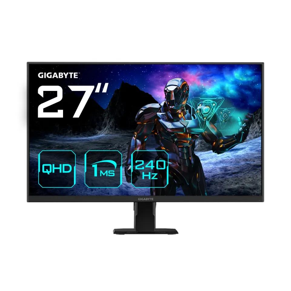 GIGABYTE LCD - 27" Gaming monitor GS27Q X, SS IPS, 2560 x 1440 QHD, 240Hz, 1000:1, 300cd/m2, 1ms, 2xHDMI, 1xDP