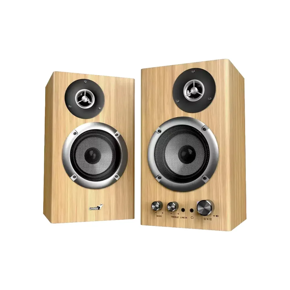 Genius SP-HF1812BT Reproduktory, 2.0, 50W, Bluetooth 5.3, 3,5mm jack, dřevěné, s