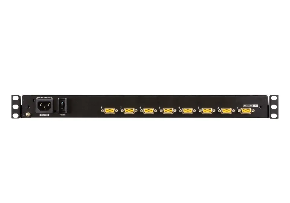 ATEN KVM console CL3108NX 8-Port Short Depth PS/2-USB VGA Single Rail WideScreen