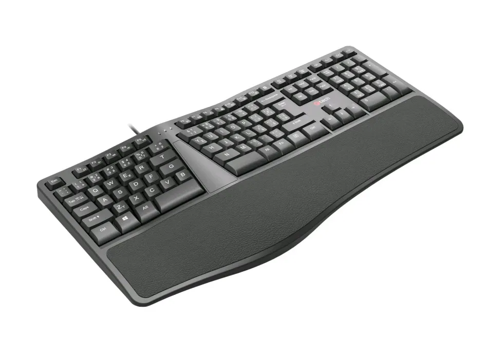 C-TECH klávesnice KB-113E USB, ERGO, černá, CZ/SK