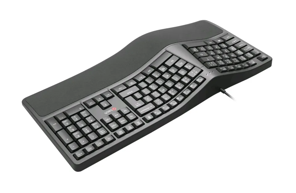 C-TECH klávesnice KB-113E USB, ERGO, černá, CZ/SK