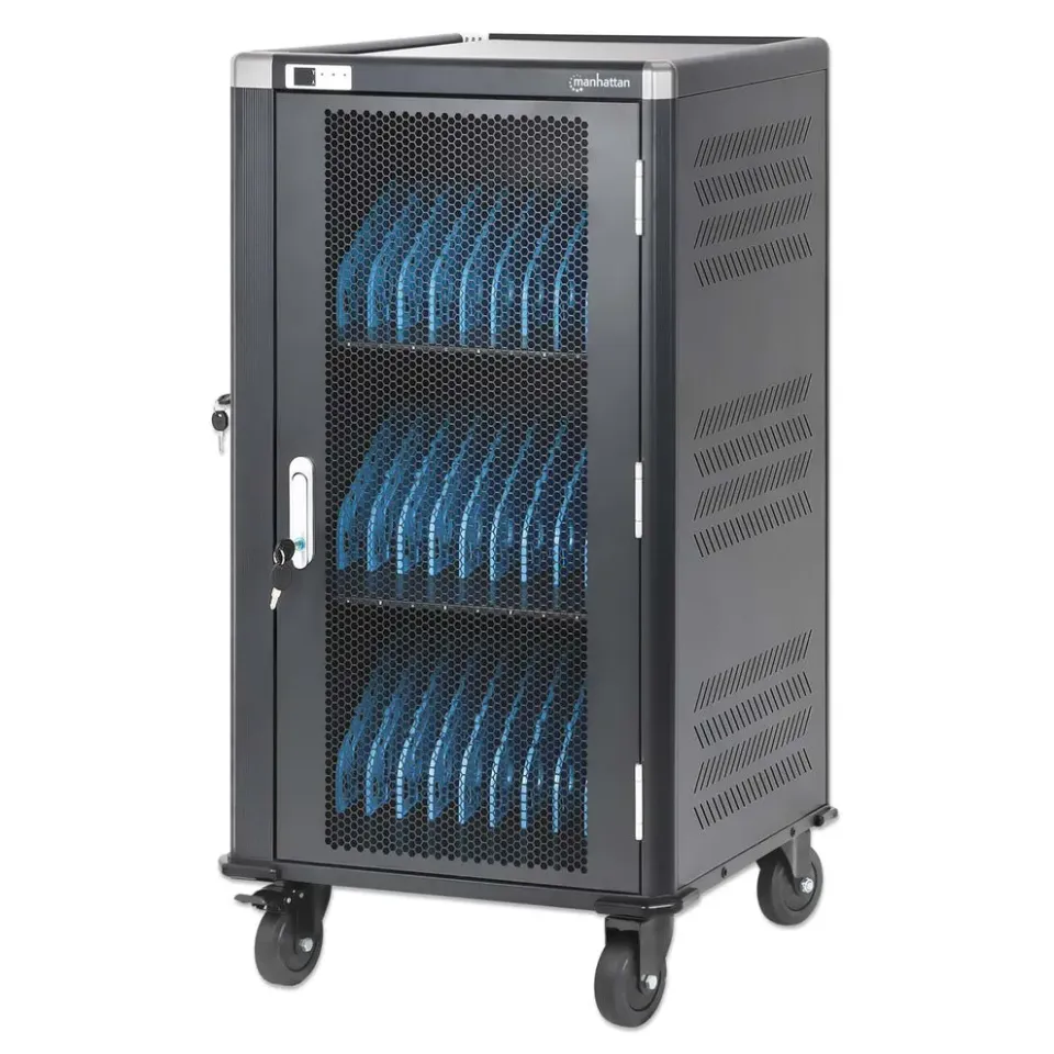 MANHATTAN nabíjecí vozík pro notebooky, 30 míst. 30 portů, až 16", AC, 2300W