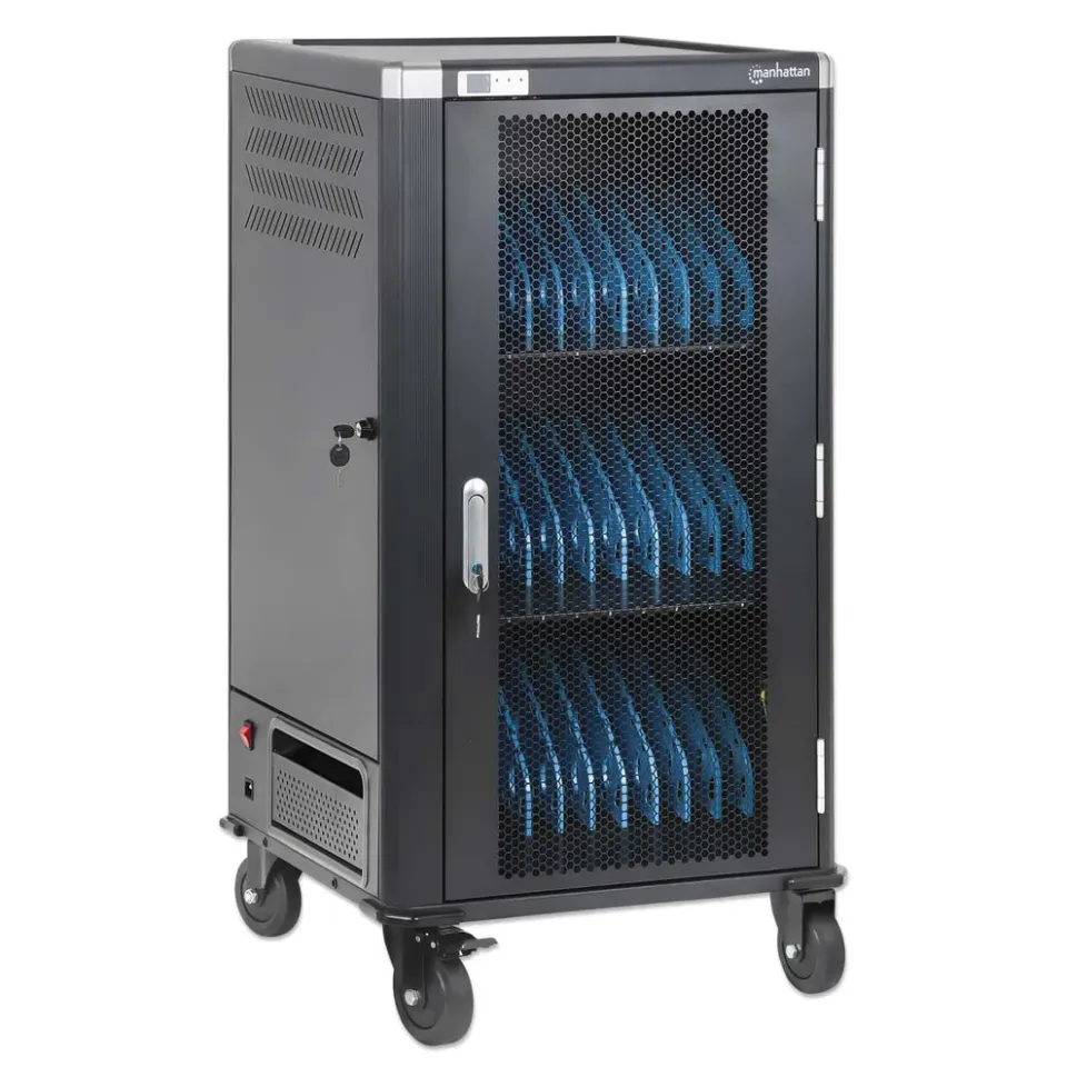 MANHATTAN nabíjecí vozík pro notebooky, 30 míst. 30 portů, až 16", AC, 2300W