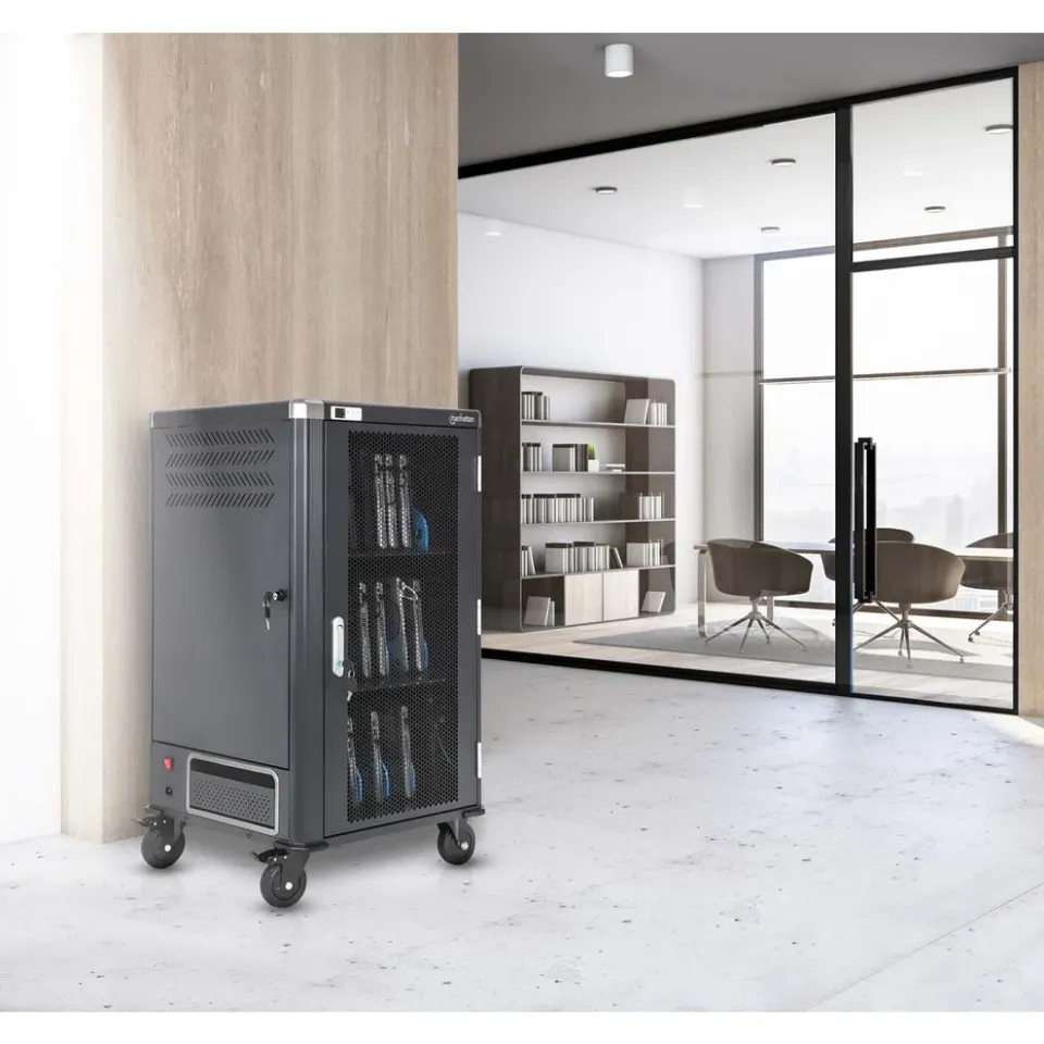 MANHATTAN nabíjecí vozík pro notebooky, 30 míst. 30 portů, až 16", AC, 2300W