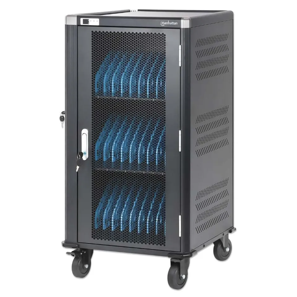 MANHATTAN nabíjecí vozík pro notebooky, 30 míst. 30 portů, až 16", AC, 2300W
