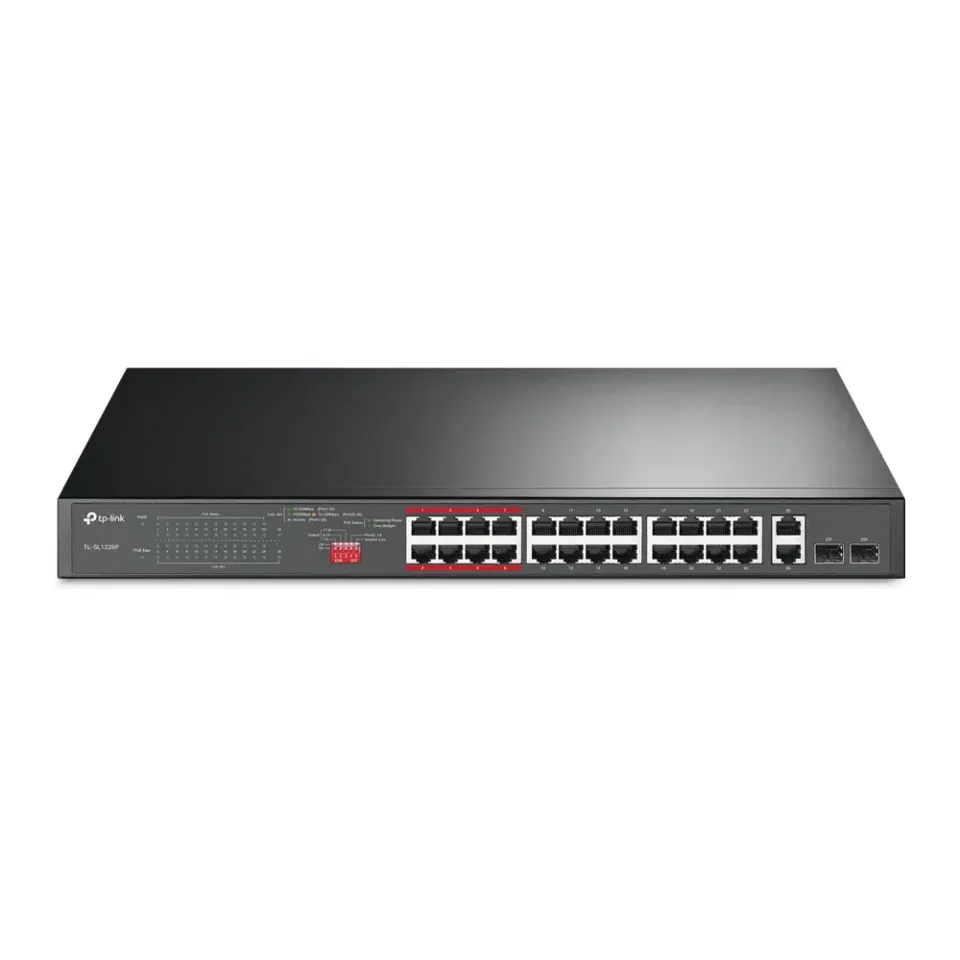 TP-LINK TL-SL1226P 24-portový 10/100Mb/s + 2-portový gigabitový Unmanaged PoE Switch