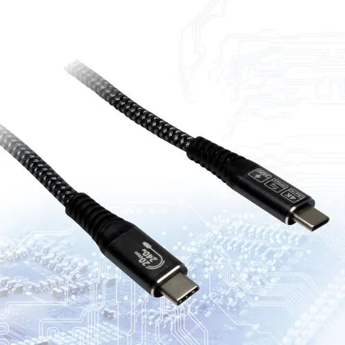INTER-TECH kabel USB3.2 USB-C na USB3.2 USB-C, 240W, 1,5m