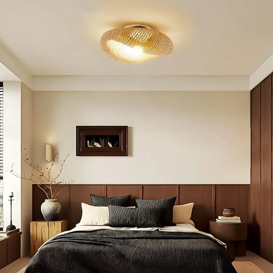 IMMAX BOHO HILO designové stropní svítidlo, D60cm, E27, bambus