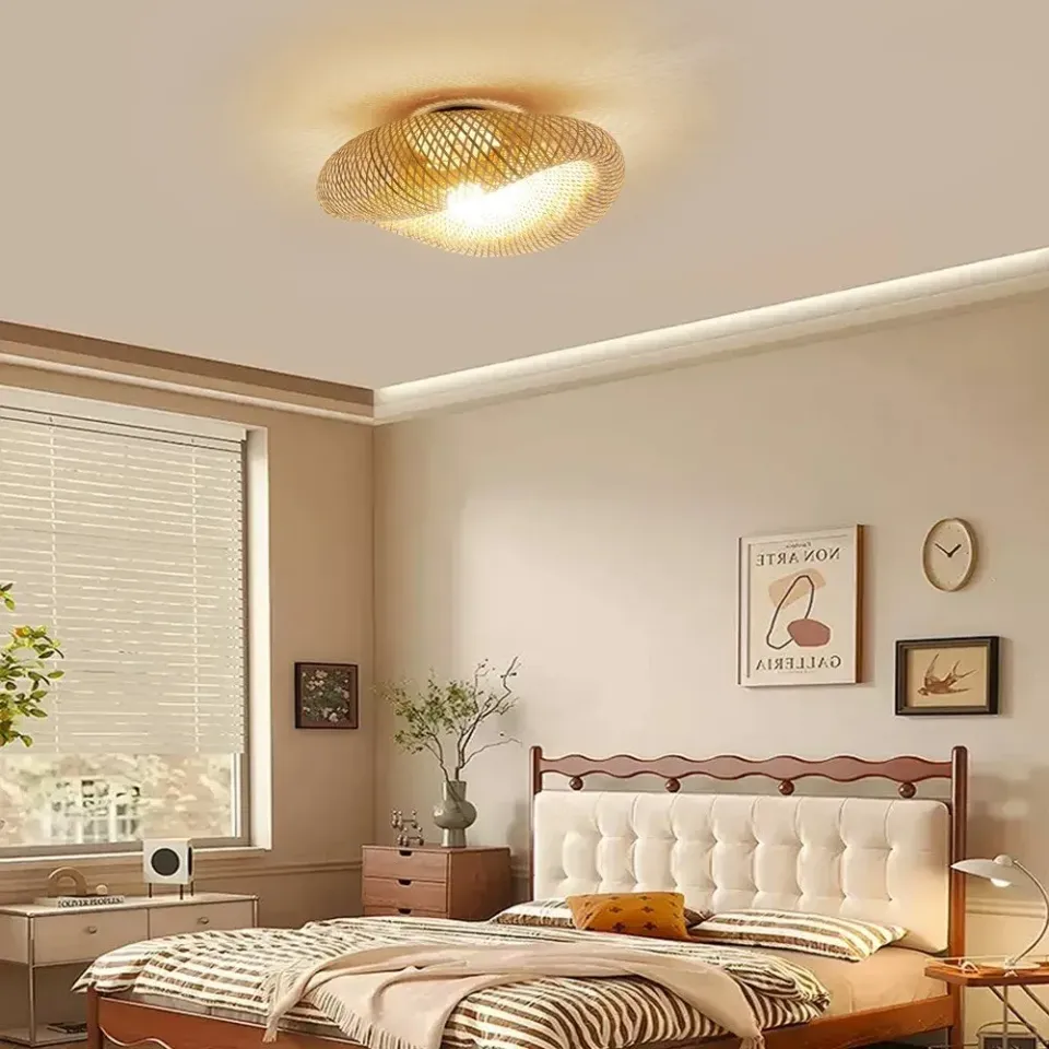 IMMAX BOHO HILO designové stropní svítidlo, D60cm, E27, bambus