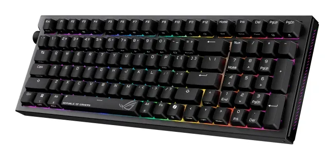 ASUS klávesnice ROG Strix Morph 96 WL, Mechanická, Bezdrátová, US, černá