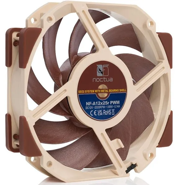 Noctua NF-A12x25r-PWM, 120x120x15 mm, 4-pin