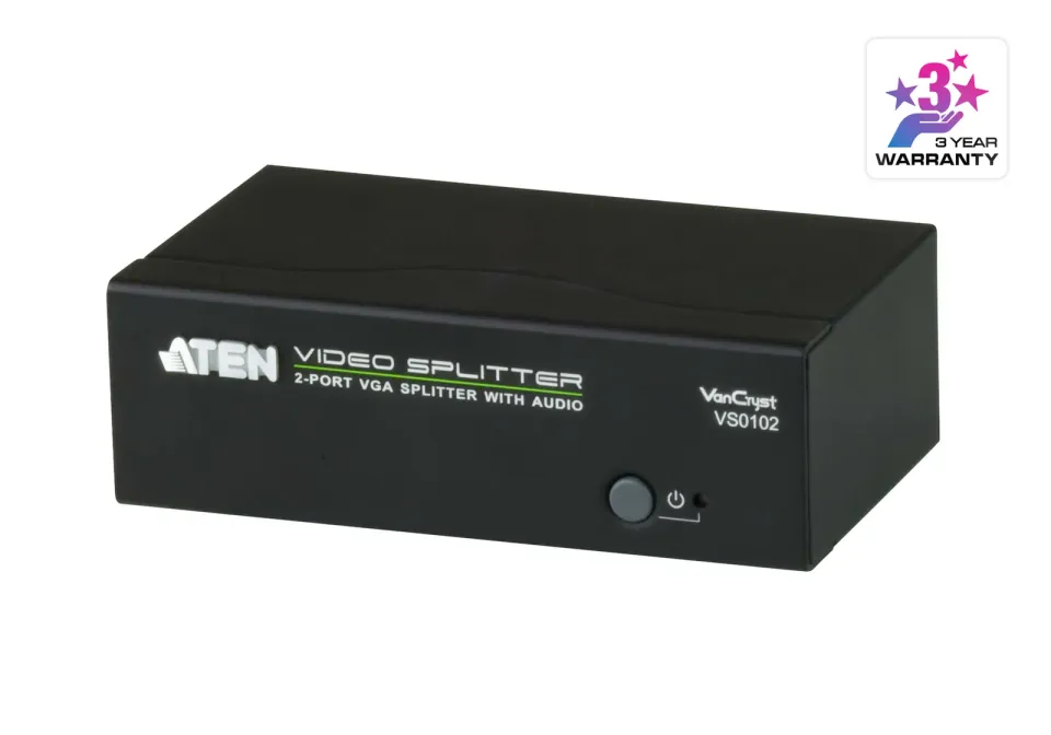 ATEN VS0102-AT-G 2PORT VGA Splitter with Audio W/EU ADP