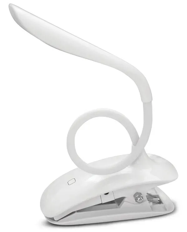 Colorway stolní LED lampa / CW-DL04FCB-W/ Integrovaná baterie / Klip na uchycení/ Bílá